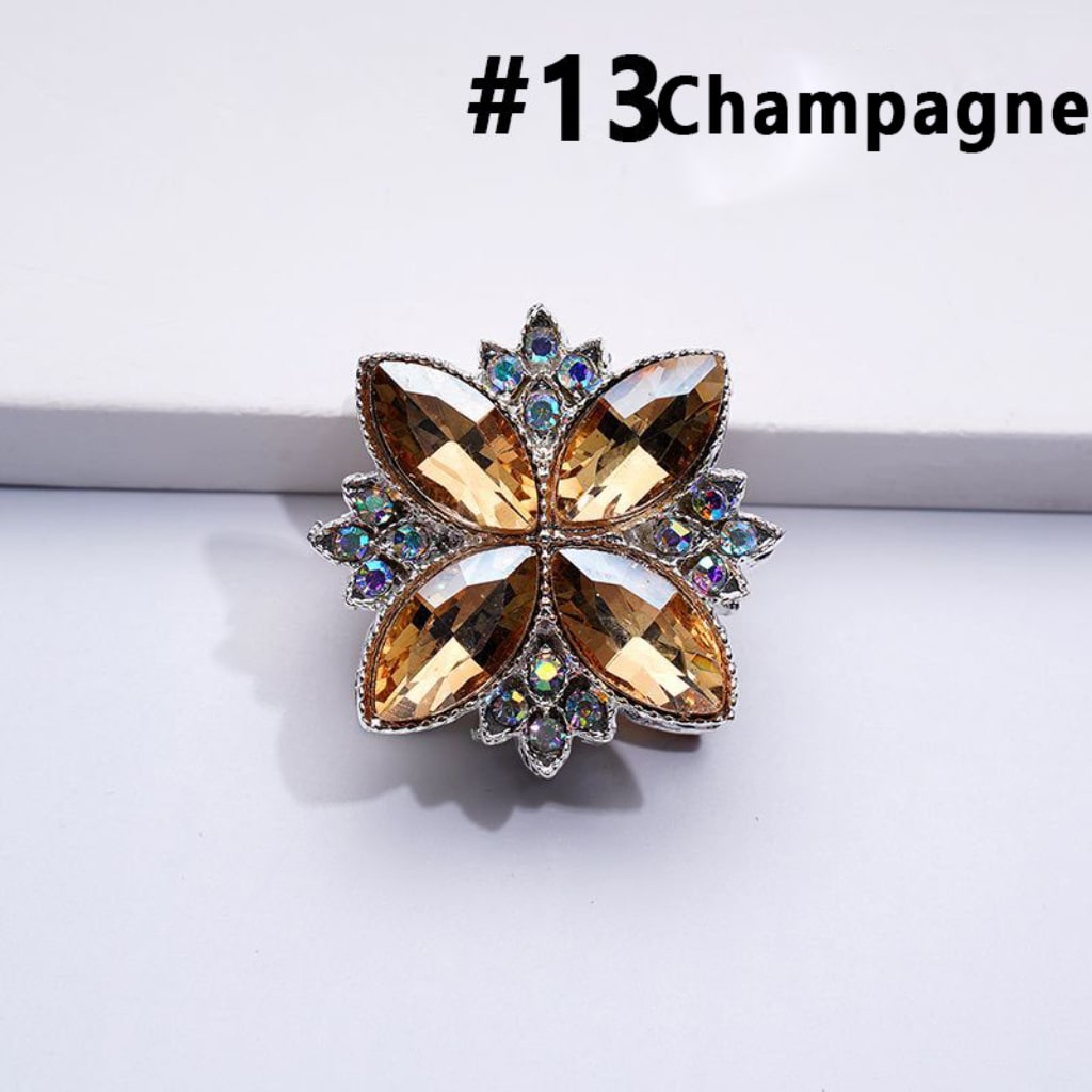 Fancy Bling Bling Silver Alloy Four Leaf Clover with Colorful & AB Rhinestones Beads, Around 26*26MM