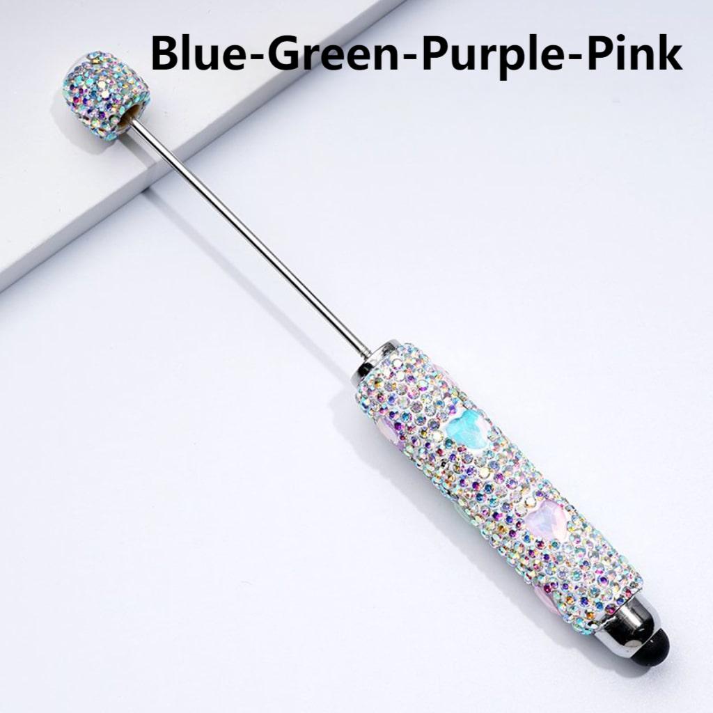 Colorful Heart Rhinestones Mini AB Rhinestones with Beadable Clay Stylus Pens Covered the Entire Pen