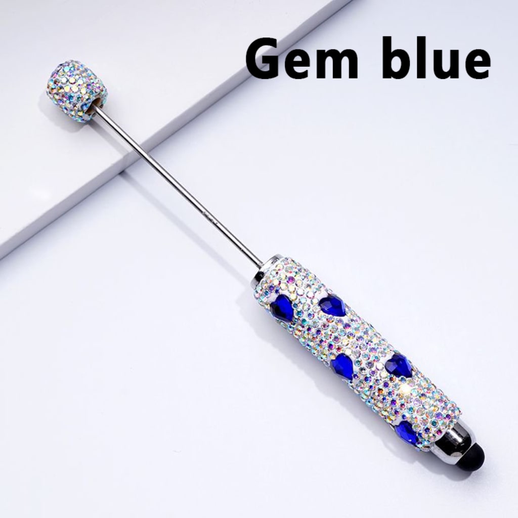 Colorful Heart Rhinestones Mini AB Rhinestones with Beadable Clay Stylus Pens Covered the Entire Pen
