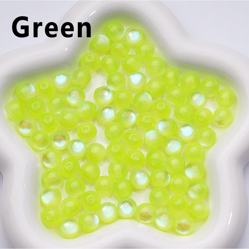 10MM Round Acrylic Beads – Mini Multi-Color Glitter Cat Eye Style