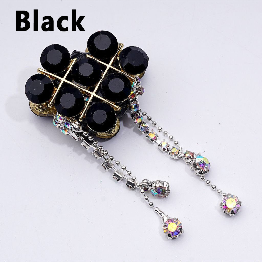 Gold Alloy Heart Fancy Exquisite with Shiny Rhinestones Chains Pendants Glitter Flowers and Decorative Clay Beads Around 34*28*18MM