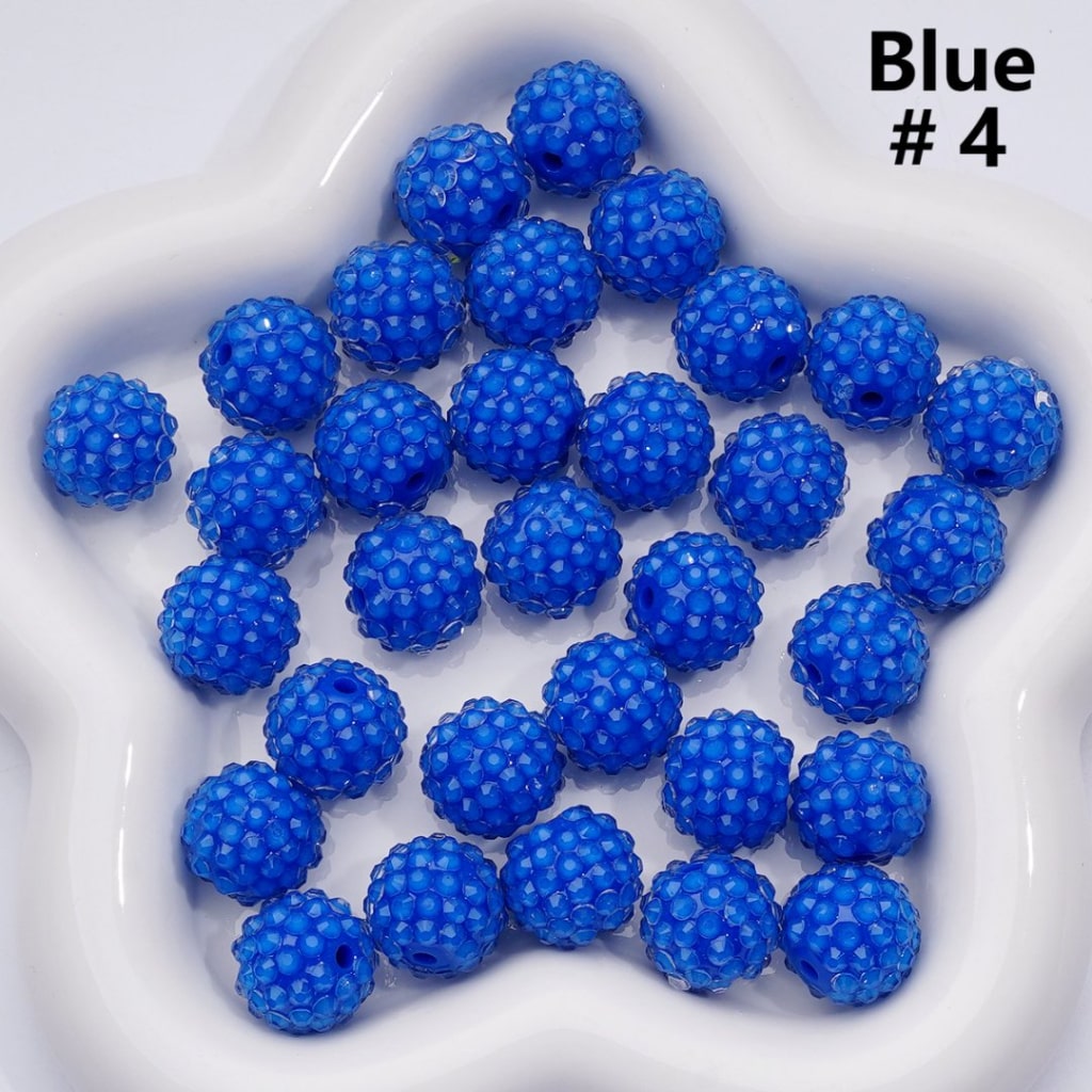 Waxberry Ball Acrylic Beads Clear Round Design with 16MM Rhinestone Sparkle Finish