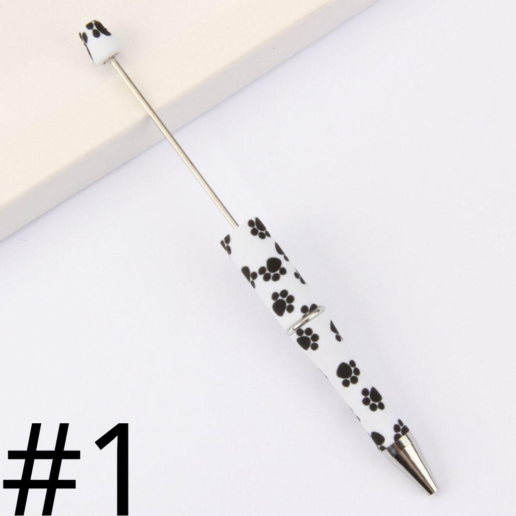 Cat Paw Black Dog Printed Beadable Pens Number 1