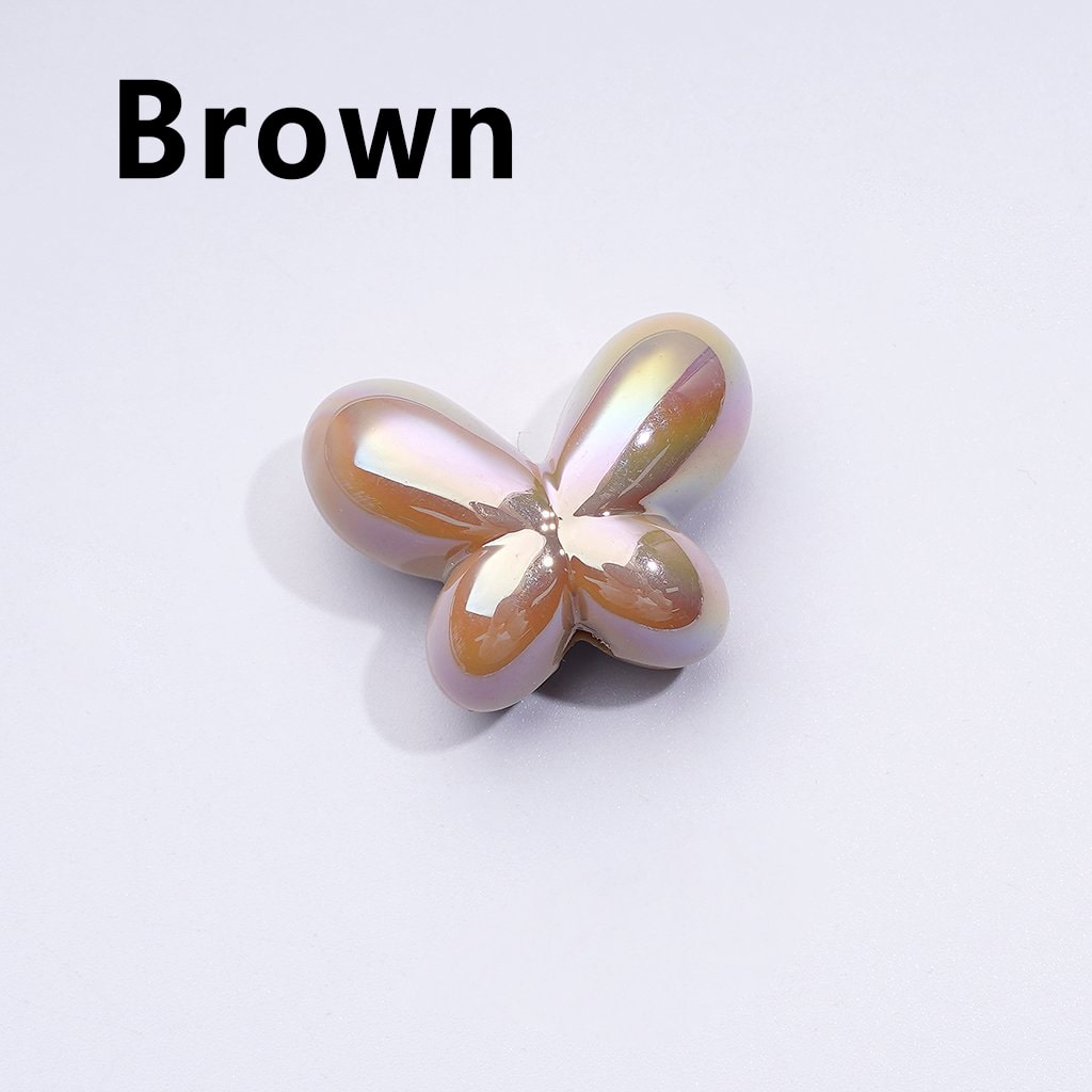 Luminous UV Coating Acrylic Beads with Shiny Butterfly and Bowknot Design, 25x19MM