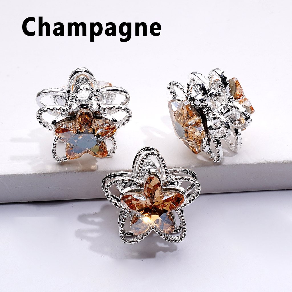 Elegant Silver Alloy Flower Bead with Multi-Color Sparkling Rhinestones, Around 19MM