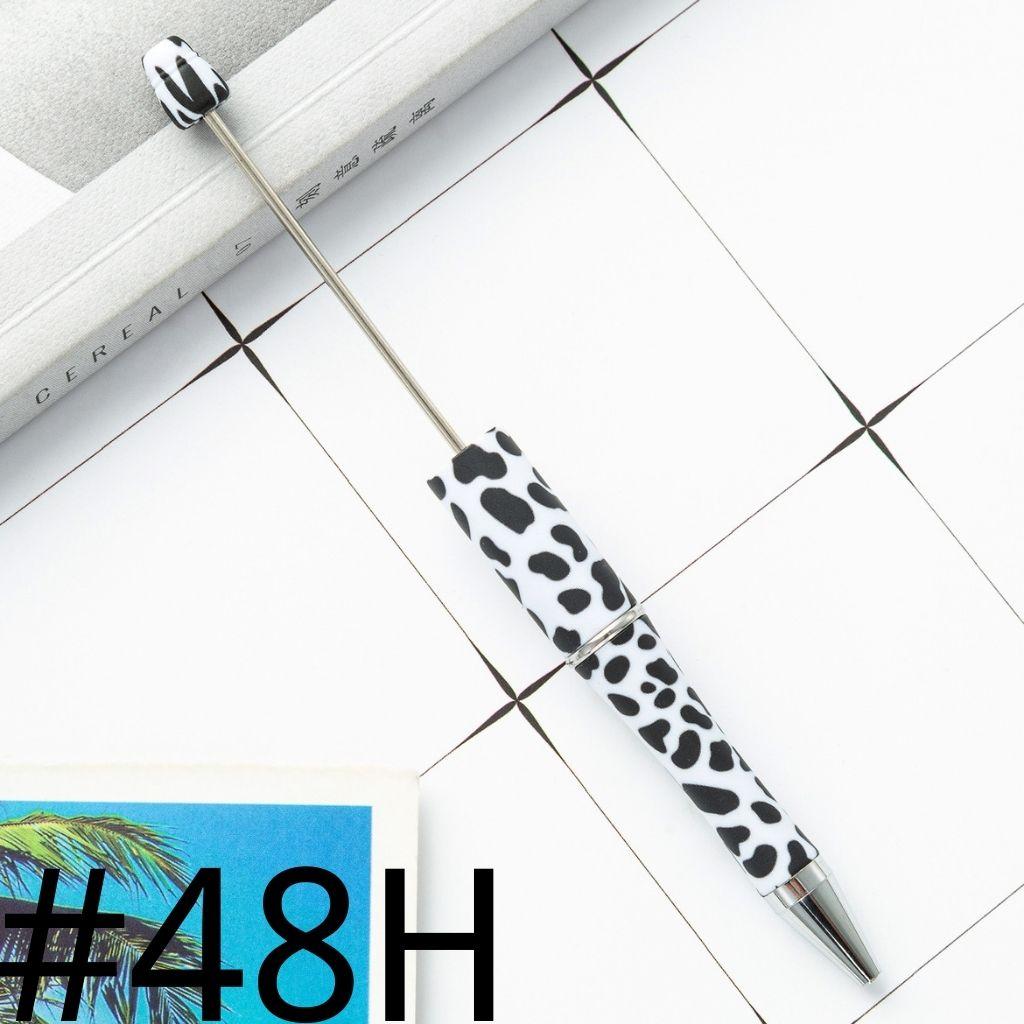 Black and White Cow Printed Beadable Pens Number 48H