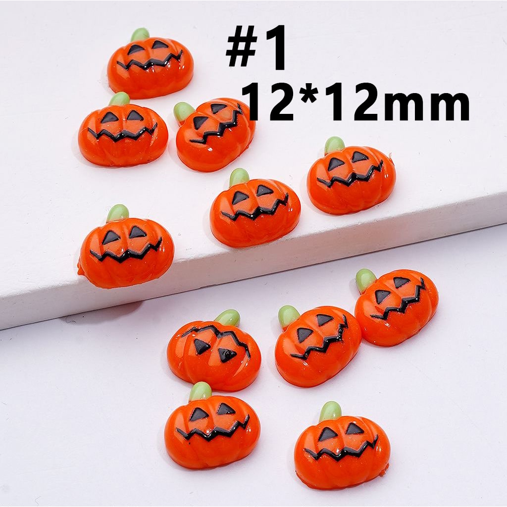 Festive Halloween Series Charms – Tiny Cross, Bat, Pumpkin & Ghost Jewelry Accents