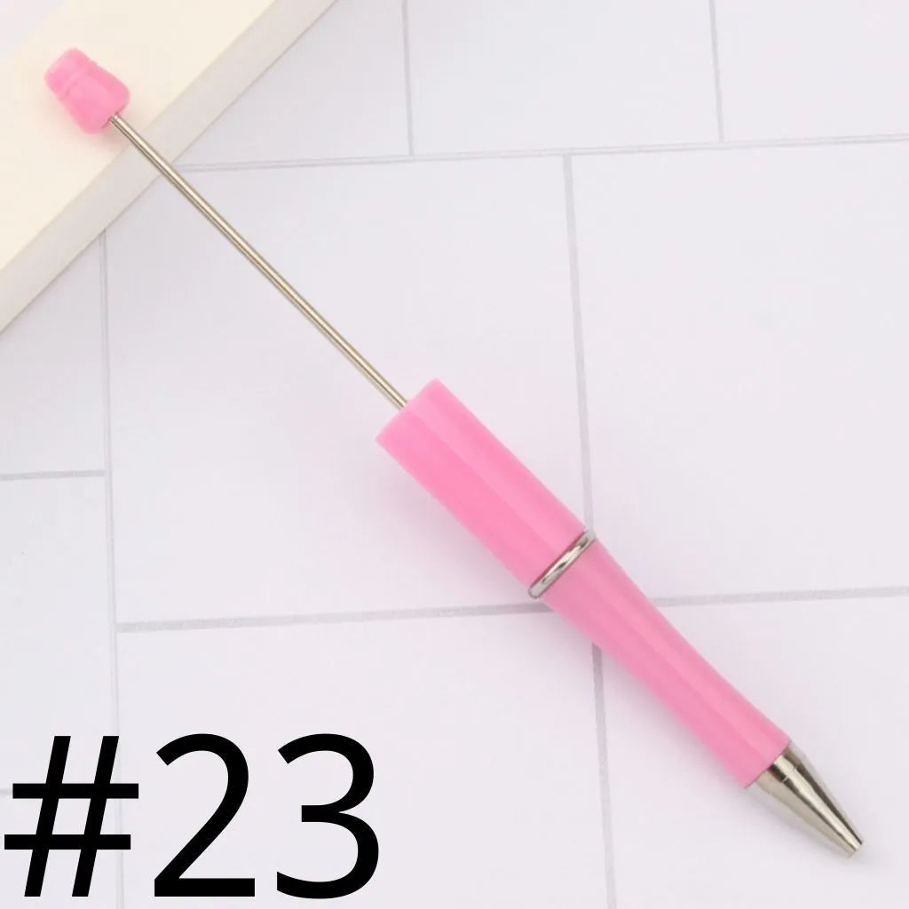Colorful Plastic Beaded Pens in Solid, Ombre Gradient, and Neon Shades, READ THE DESCRIPTION