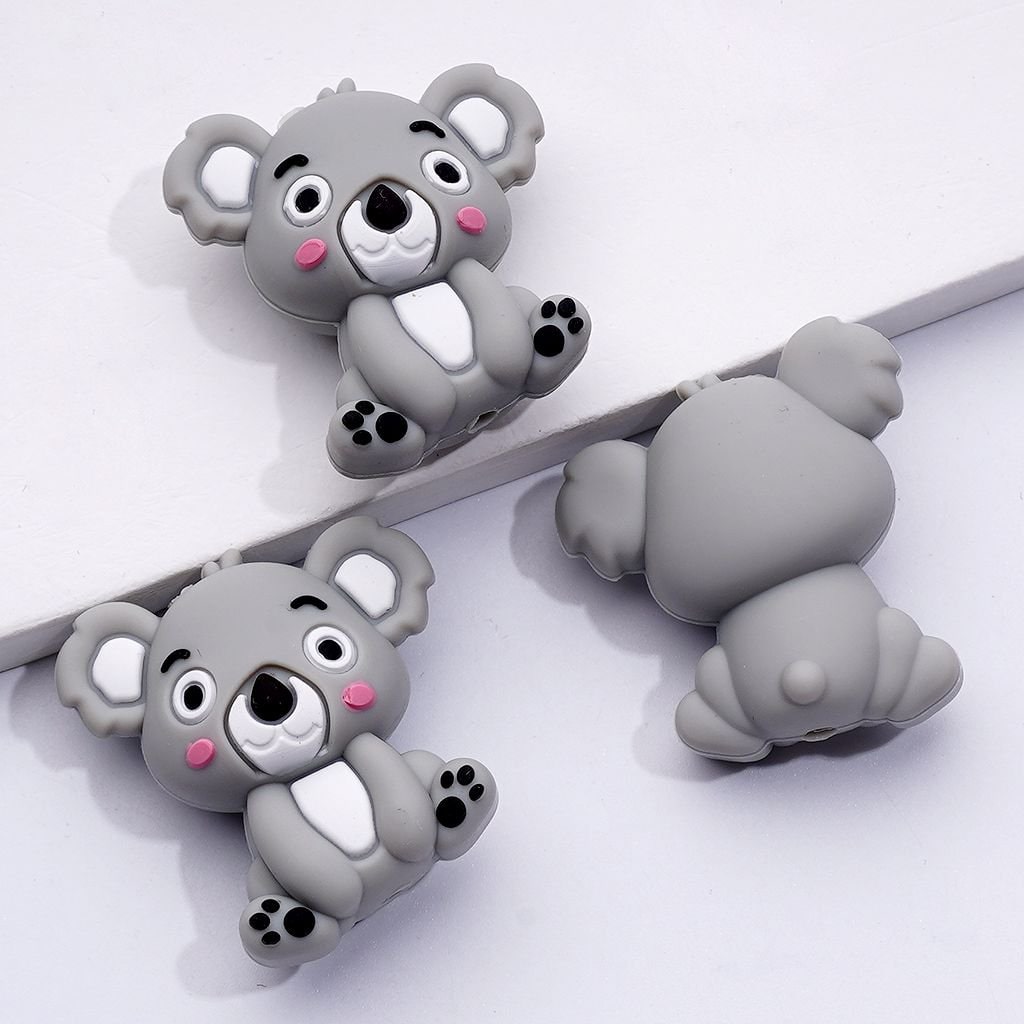 Adorable 3D Koala Silicone Focal Beads – Charming and Lifelike Design
