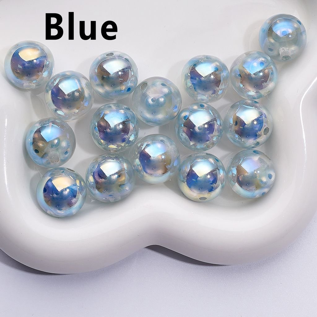 16MM Clear Glossy Resin Beads with UV Coating, Colorful Peanut Beads Encased Inside