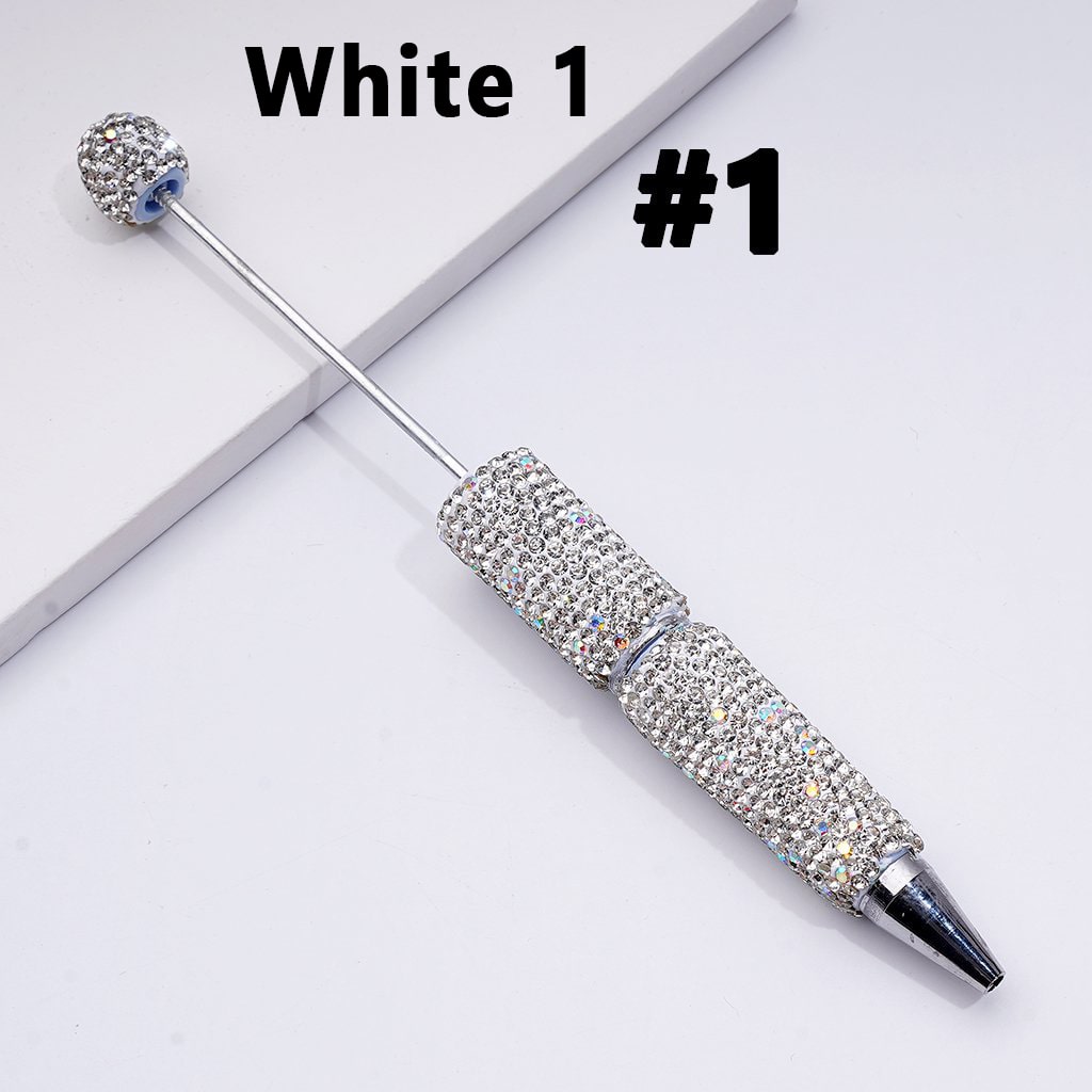 Beadable Clay Pens – Fully Wrapped in Multi-Color & AB Rhinestones for a Vibrant, Eye-Catching Design