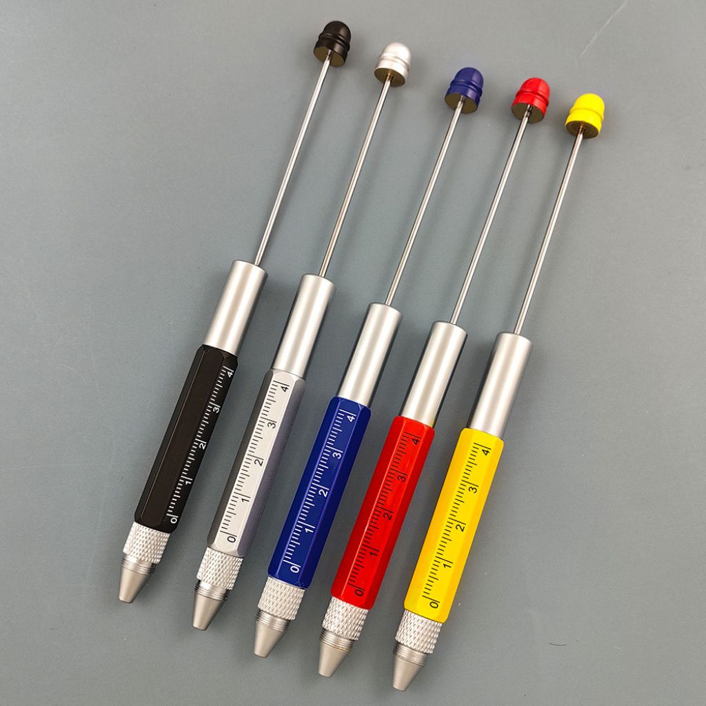 Multifunction Screwdriver Pens with Ruler and Metal Beadable Pens