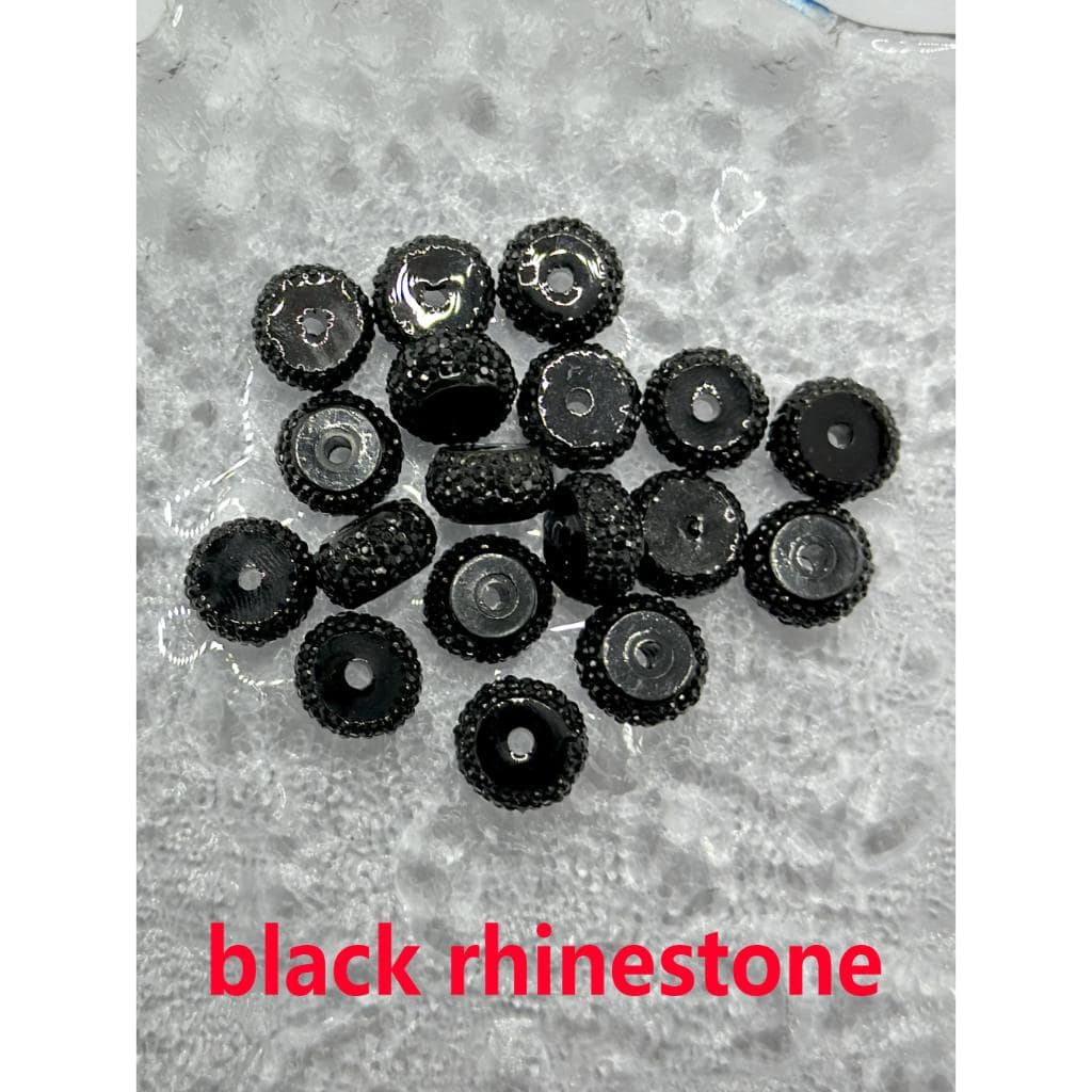Silver, Golden & Black Rhinestone Wheel Spacers, 6x12mm