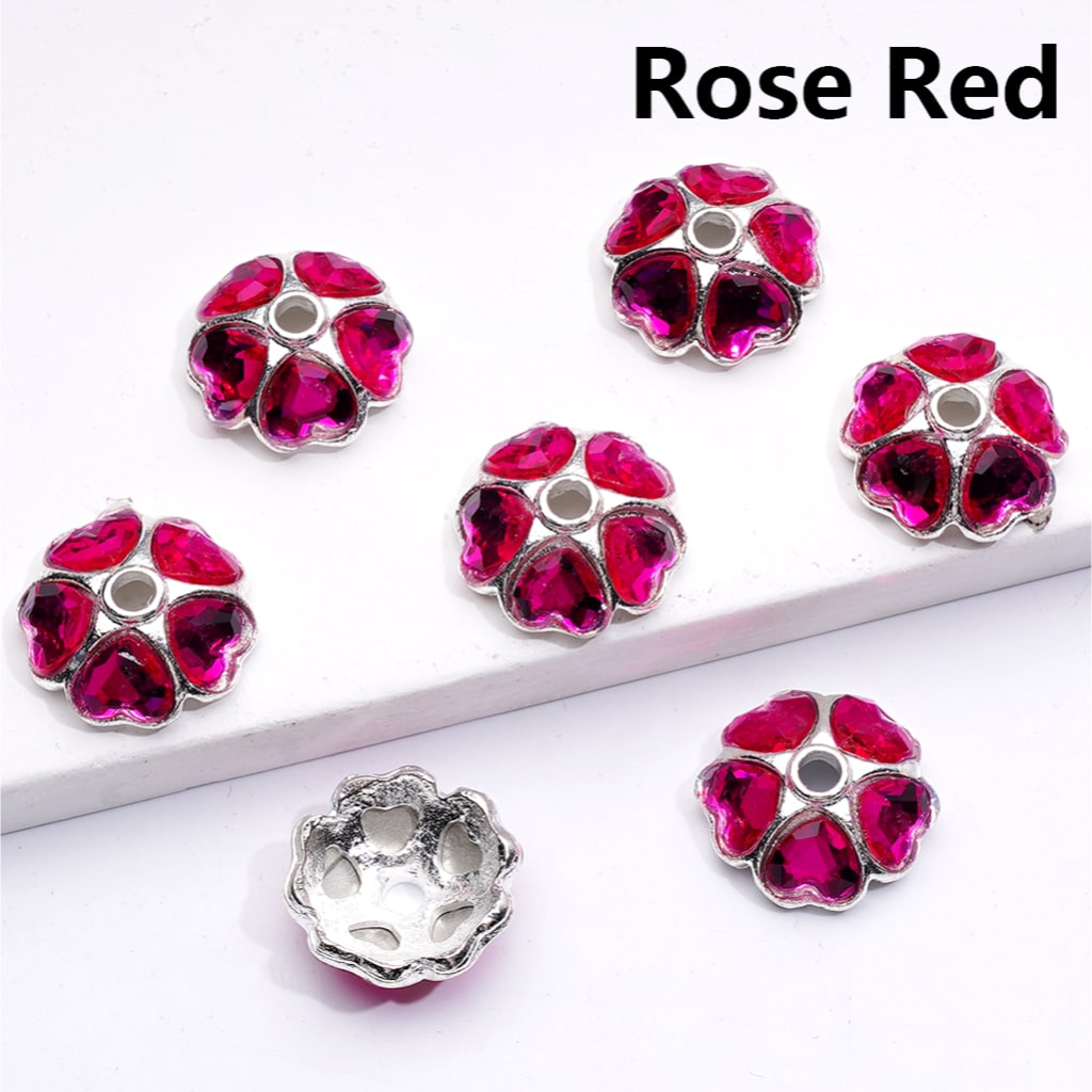 Metal Alloy Beads Cage Cap Heart Rhinestones Silver 16MM (Single Color is available for 100pcs(Whole Bag))