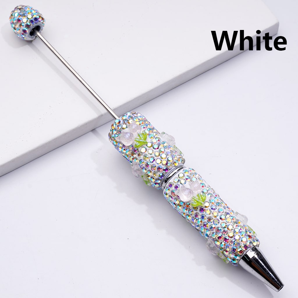 Cute Tulip Flower Clay Pen with Shiny AB Rhinestones