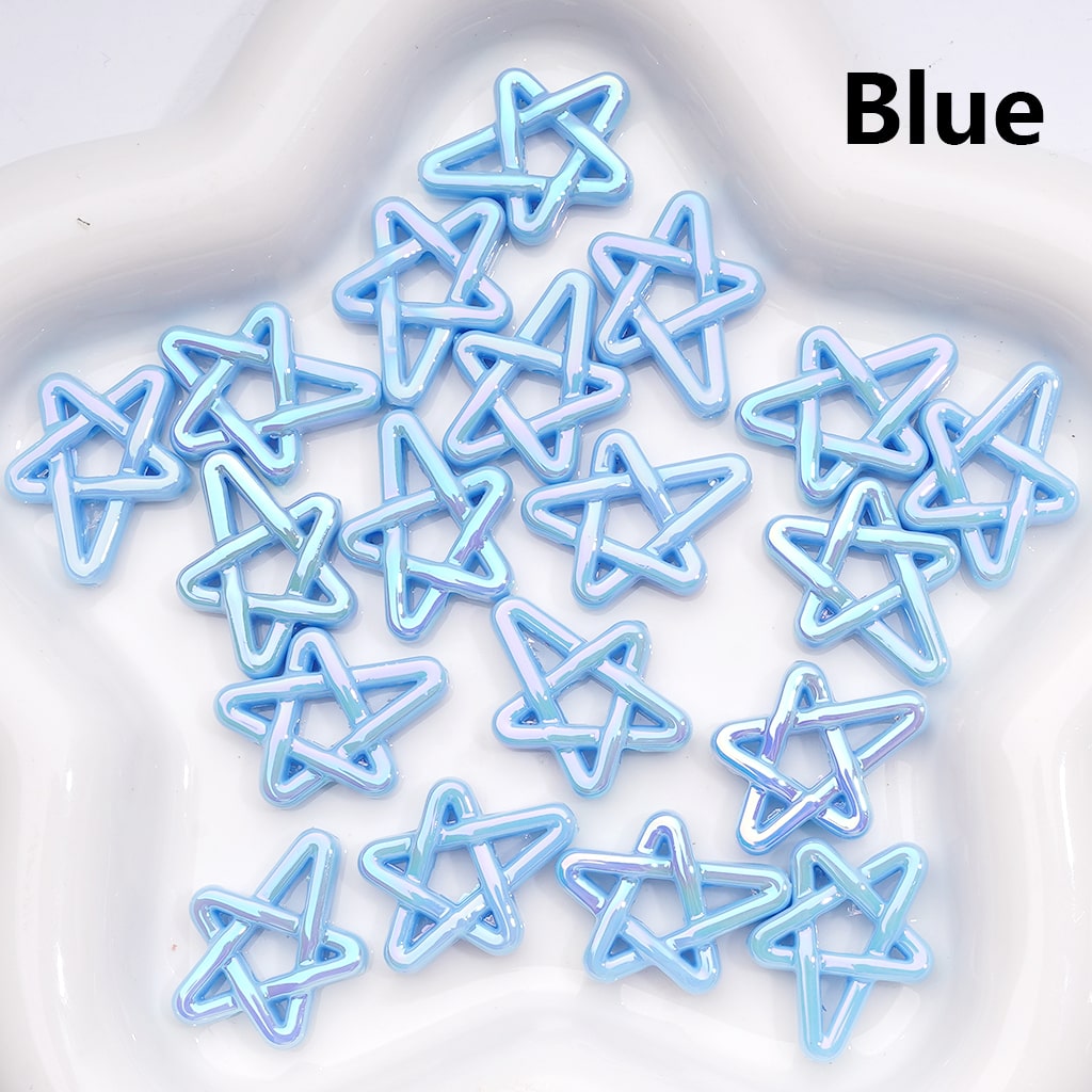 UV Coated Acrylic Beads Shiny Five-Pointed Star Design Multi-Color 19×24MM (Single Color is available for 500pcs(Whole Bag))