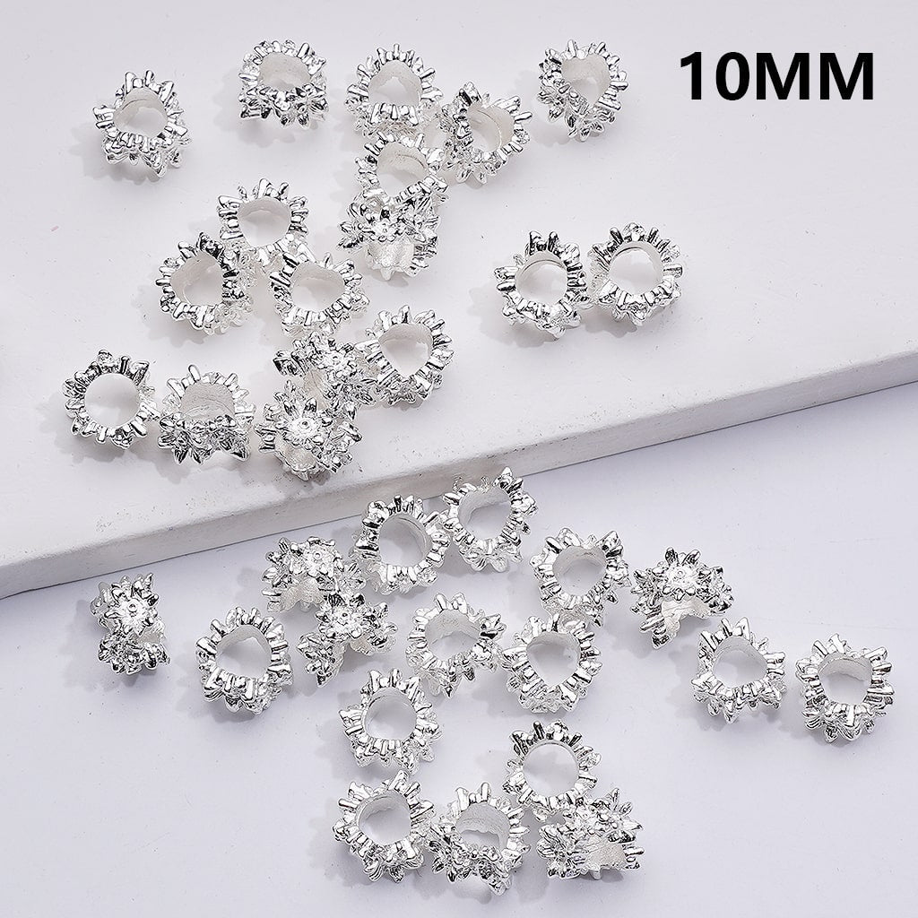 Irregular Shape Flowers Spacer Beads Gold Silver Alloy, 10MM