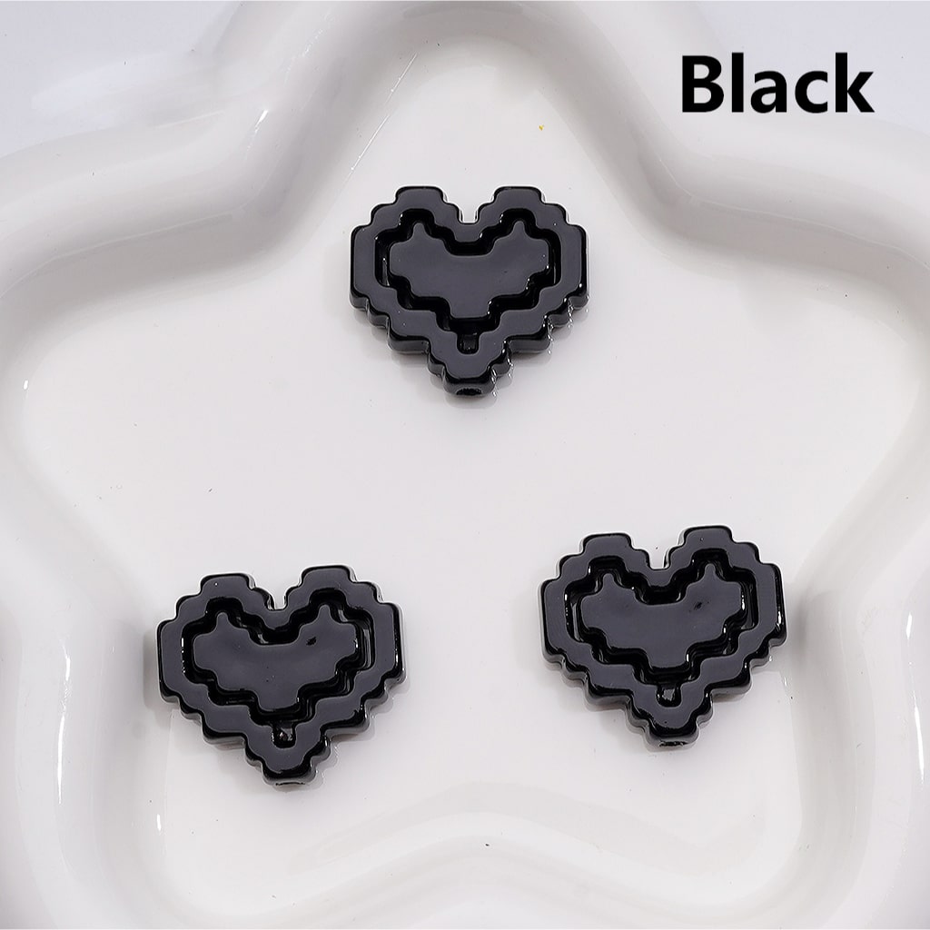 Hearts & Hearts Frame Puzzle Set Acrylic Beads Cute 30*26MM (1pcs heart + 1pcs heart frame is 1 set, 20pcs is 10 sets, Single Color is available for 200 sets Whole bag)
