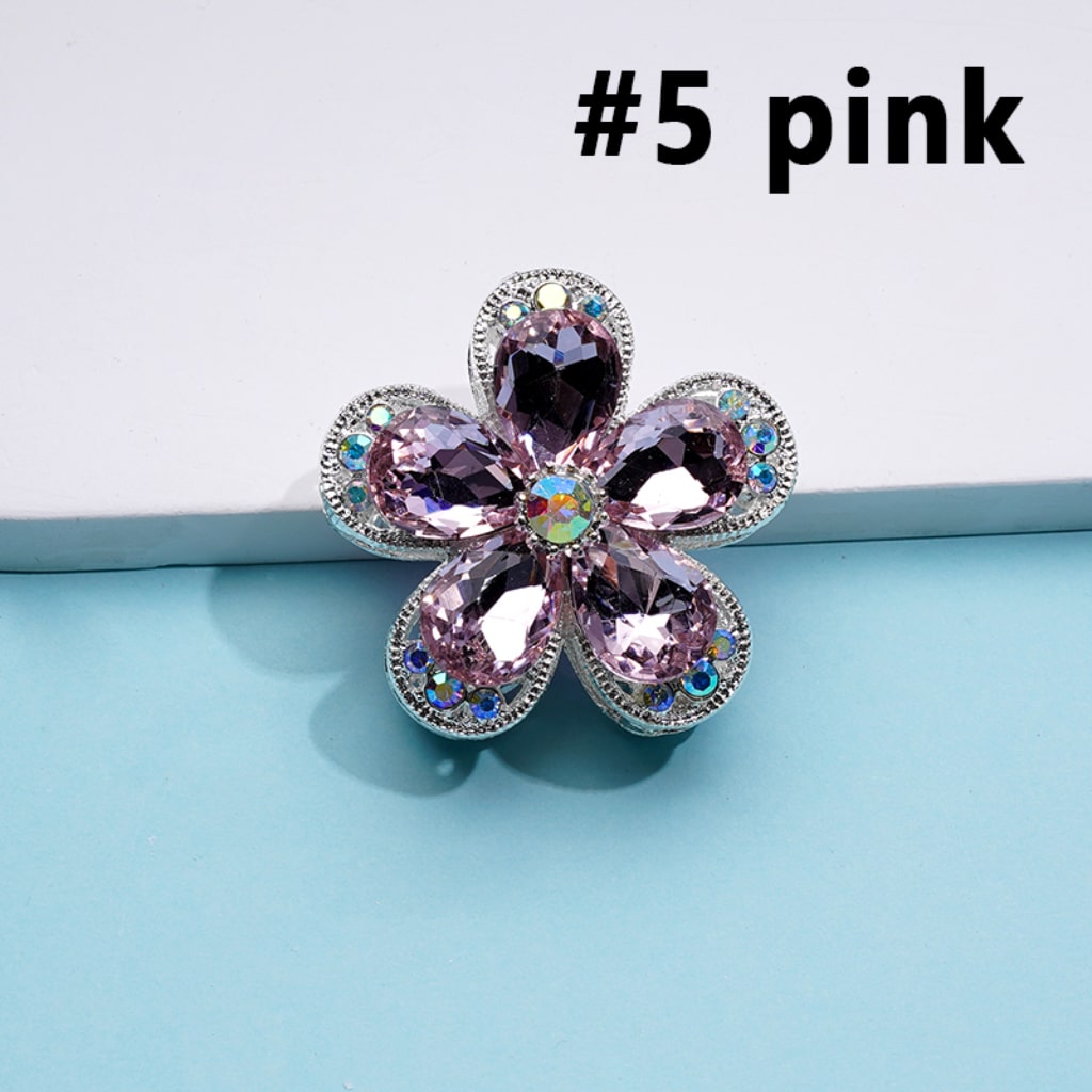 Silver Alloy Exquisite Fancy Five-Petaled Flower with Colorful & AB Rhinestones Beads, Around 38MM