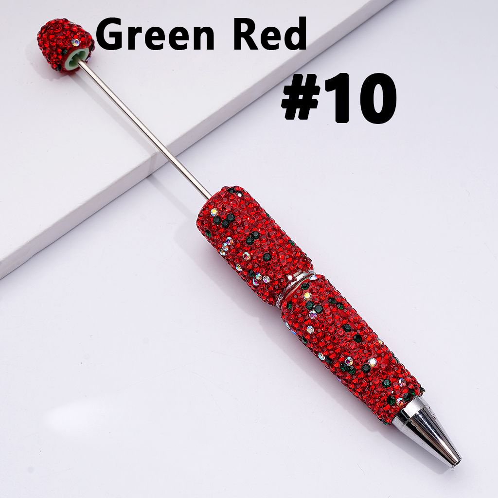 Beadable Clay Pens – Fully Wrapped in Multi-Color & AB Rhinestones for a Vibrant, Eye-Catching Design