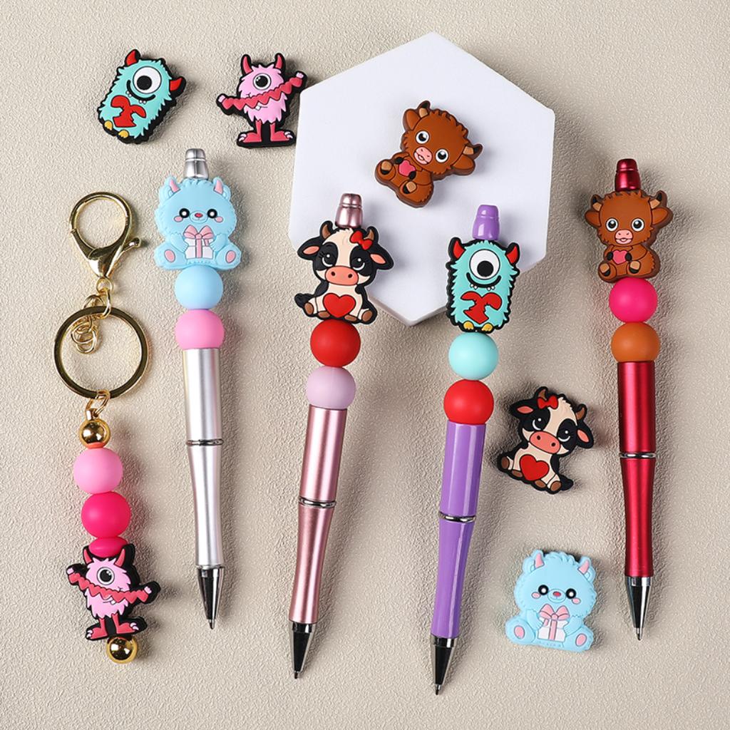 Heart Monster Cow Little Cute Silicone Focal Beads