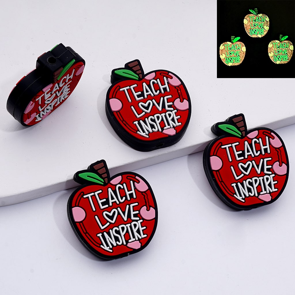 Glowing Red Apple Silicone Focal Beads – Teach, Love & Inspire Collection