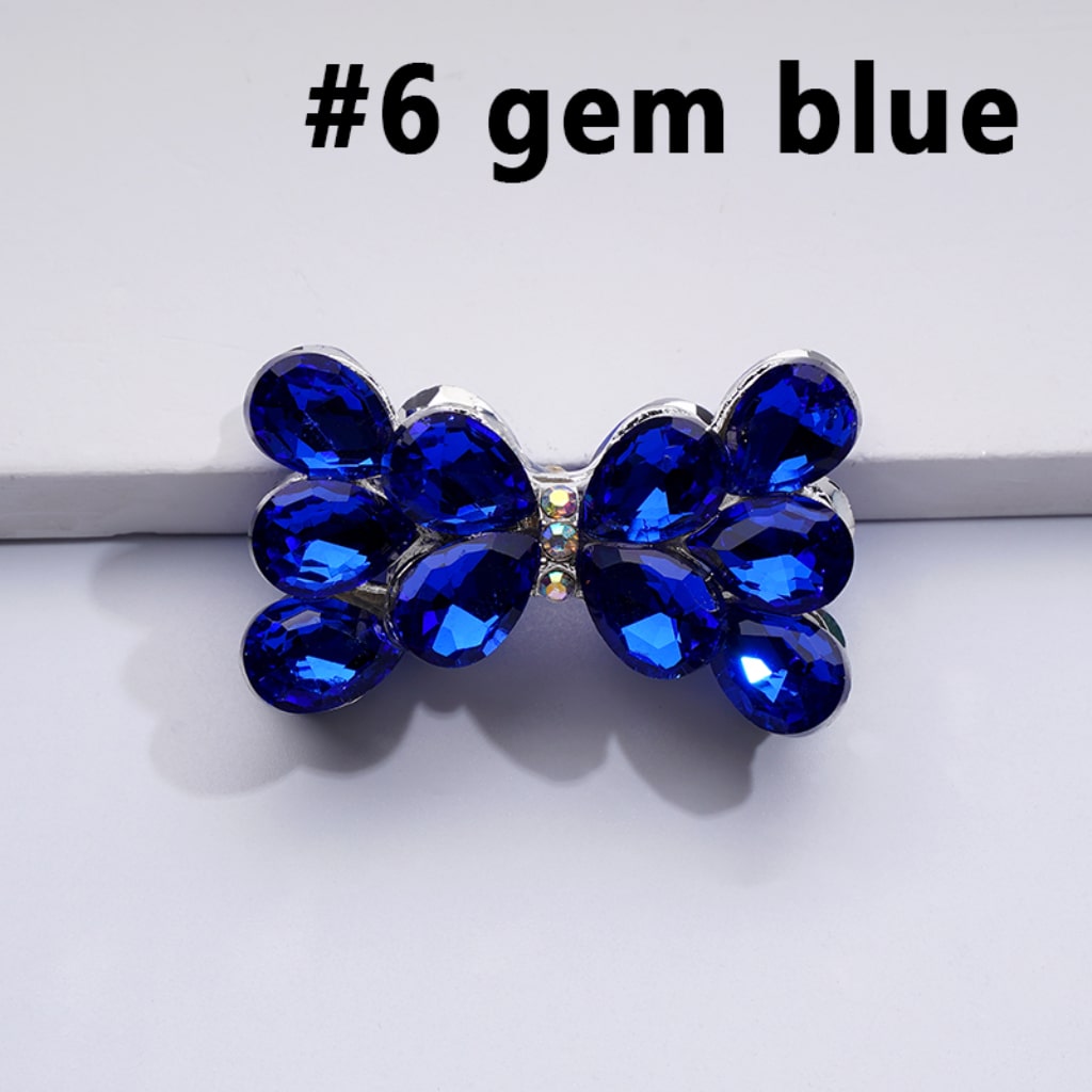 Silver Alloy Bling Bling Fancy Bowknot with Colorful & AB Shiny Rhinestones Beads, Around 37*22MM