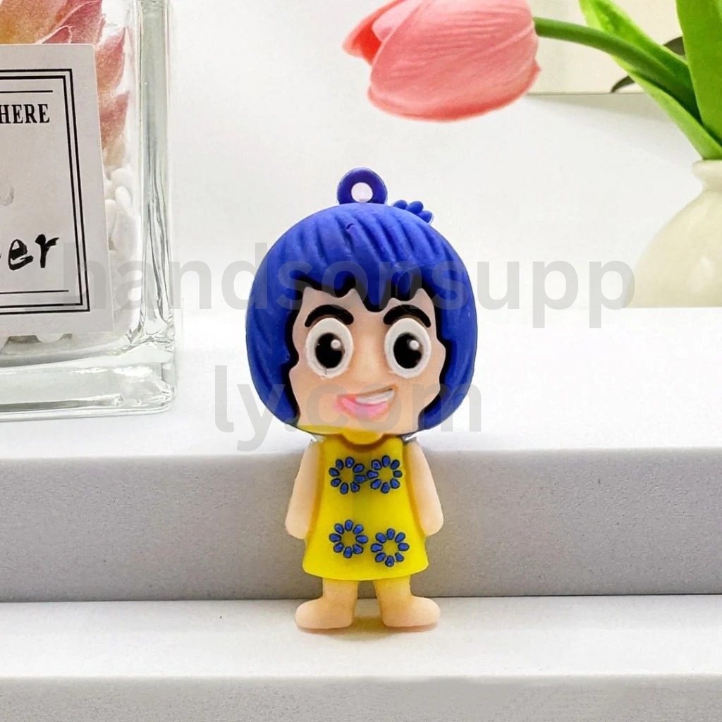 Large 3D Inside Out Character Design for Keychains Rubber Silicone Beads