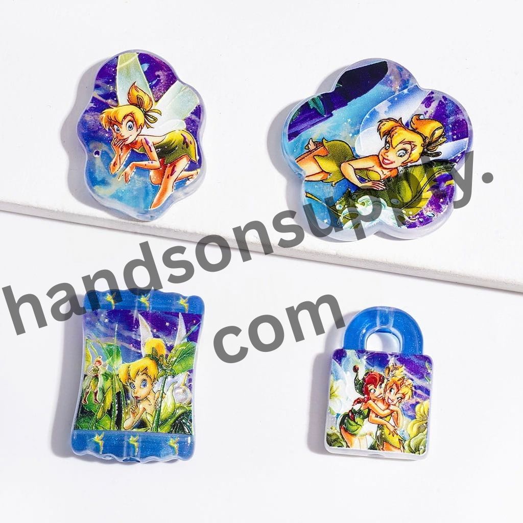 Adorable Little Flying Fairy Cartoon Character Series Acrylic Beads and Pendant, Random Mix