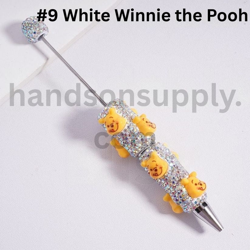 Winnie the Pooh & Friends characters Beadable Clay Pens with AB Black Rhinestones