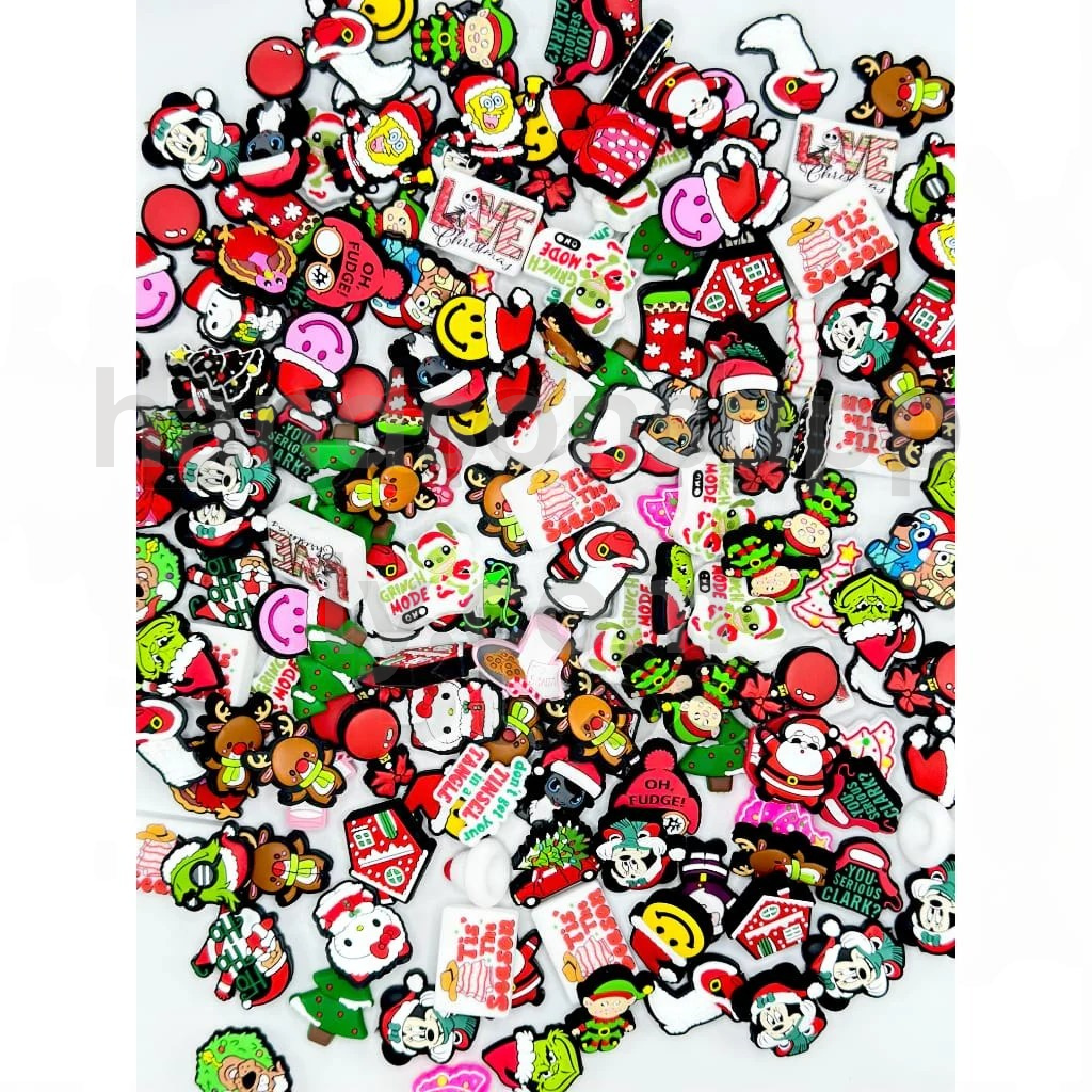 Christmas Theme Characters Assorted Design Silicone Focal Beads