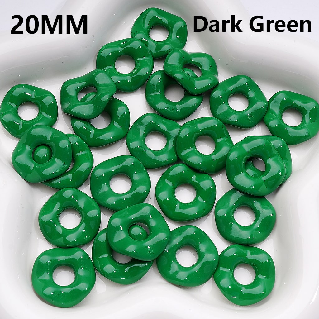 Wave Shape Spacer Acrylic Beads Large Hole Multicolor or Single Shade 20MM