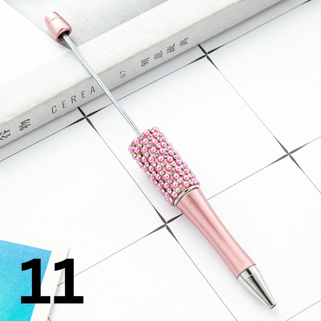 Beadable Pens with Rhinestones and Flatback Pearls in Elegant Solid Colors