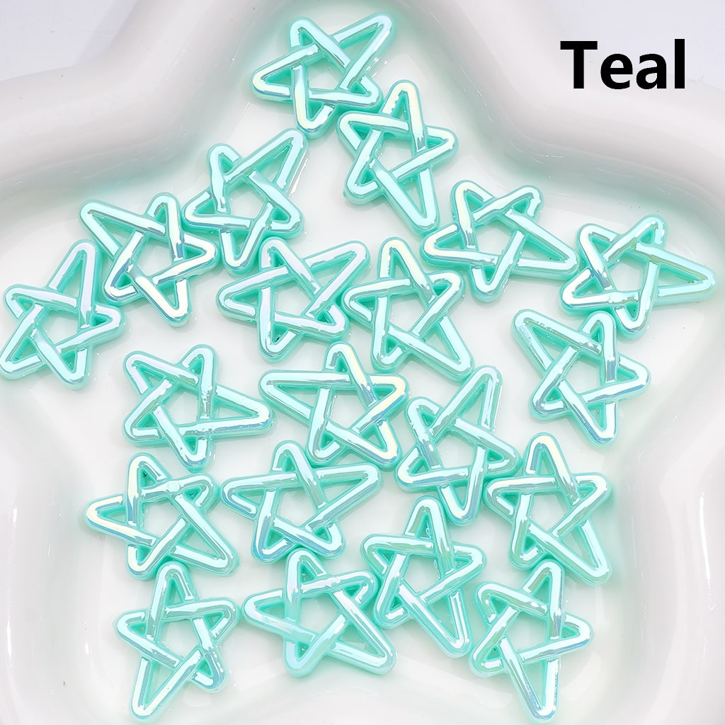 UV Coated Acrylic Beads Shiny Five-Pointed Star Design Multi-Color 19×24MM (Single Color is available for 500pcs(Whole Bag))