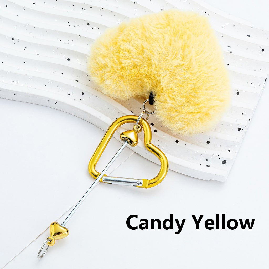 Beadable Metal Heart Shape Frame DIY Pom-Pom Heart Keychain 160MM