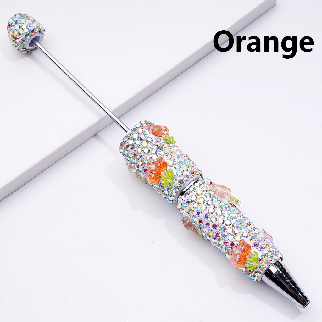 Cute Tulip Flower Clay Pen with Shiny AB Rhinestones
