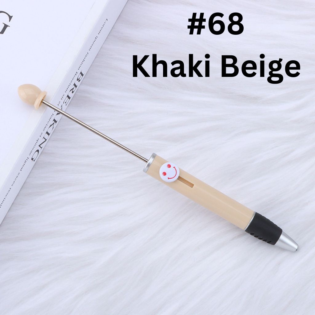Fashionable DIY Plastic Beadable Pen with Smile Emoji in Solid Colors