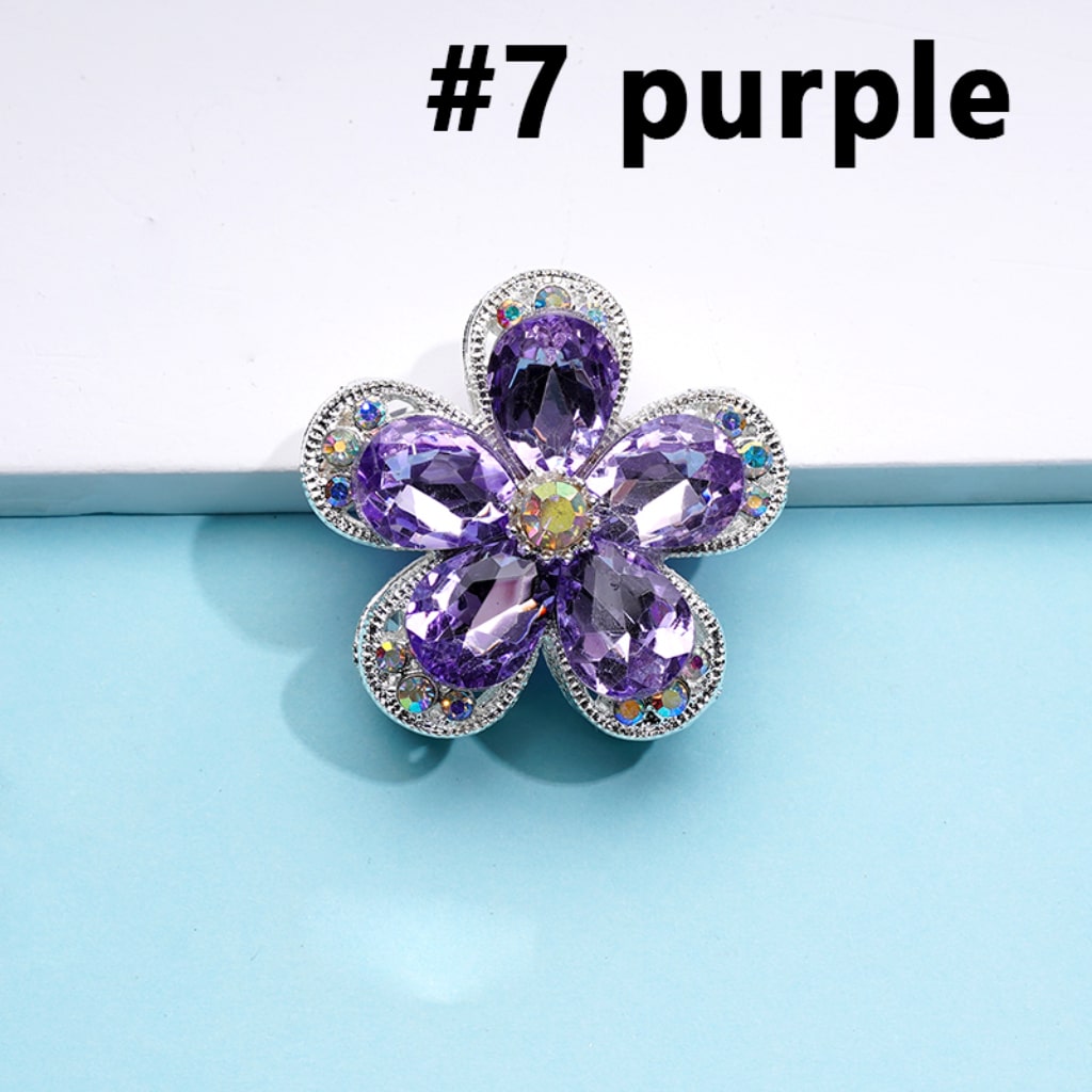 Silver Alloy Exquisite Fancy Five-Petaled Flower with Colorful & AB Rhinestones Beads, Around 38MM
