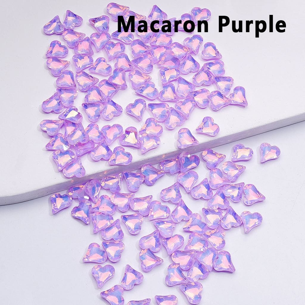 Mini Shiny Heart Charms for Jewelry Making Cute Design, 8*9MM