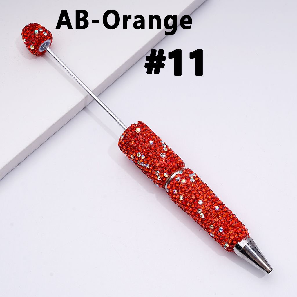 Beadable Clay Pens – Fully Wrapped in Multi-Color & AB Rhinestones for a Vibrant, Eye-Catching Design