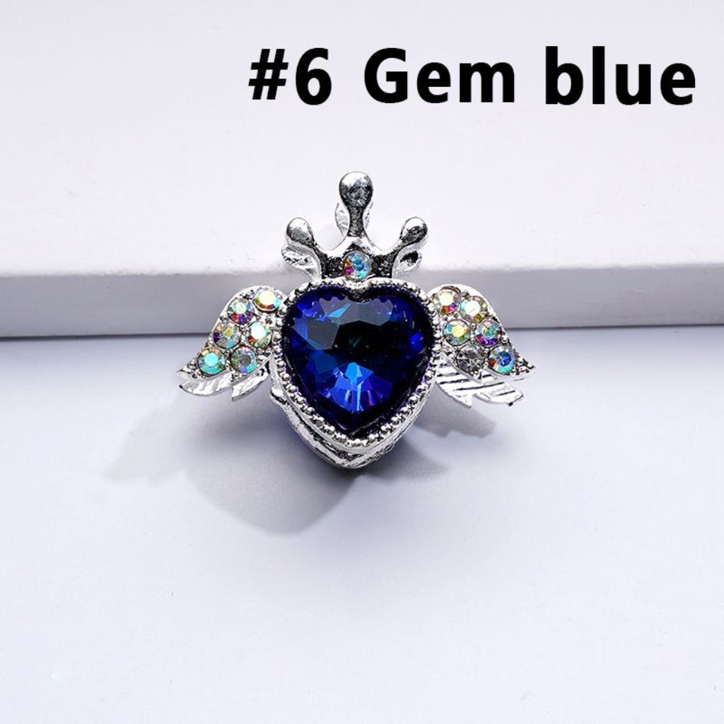 Fancy Bling Bling Silver Alloy Heart Angel Crown with Large Heart Inside Mini AB Rhinestones Beads, Around 25*20MM