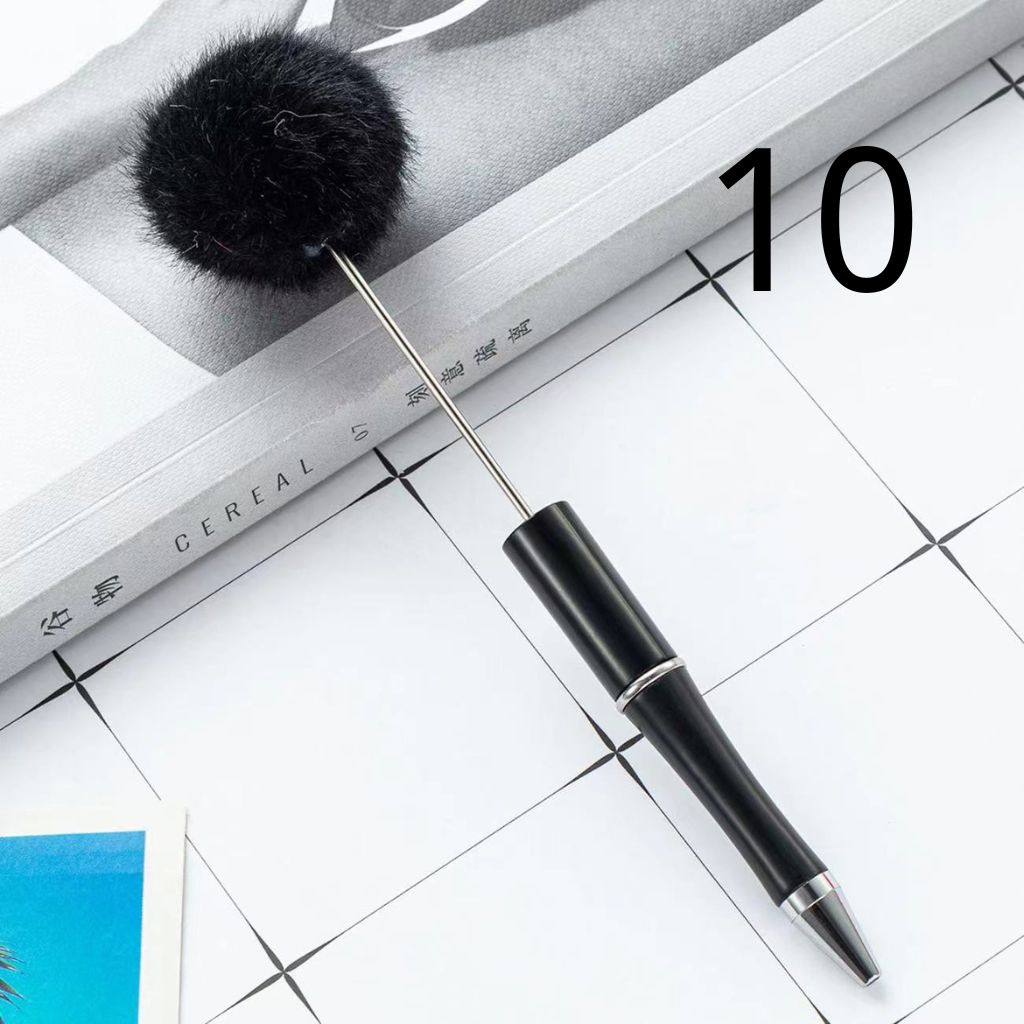 Pom Pom Pens with Fluffy Pompom Toppers and Elegant Beadable Design