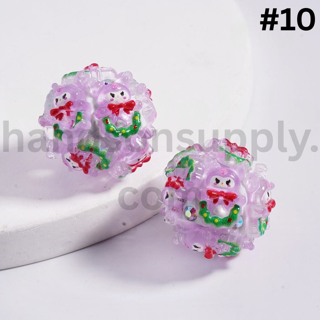 Christmas Icons & Sanrio Characters Santa, Snowman, Christmas Hat Socks Elk Snowman Christmas Tree, Pochacco Cinnamonrol Pom Pom Puri AB Rhinestones & More 20mm Clay Beads