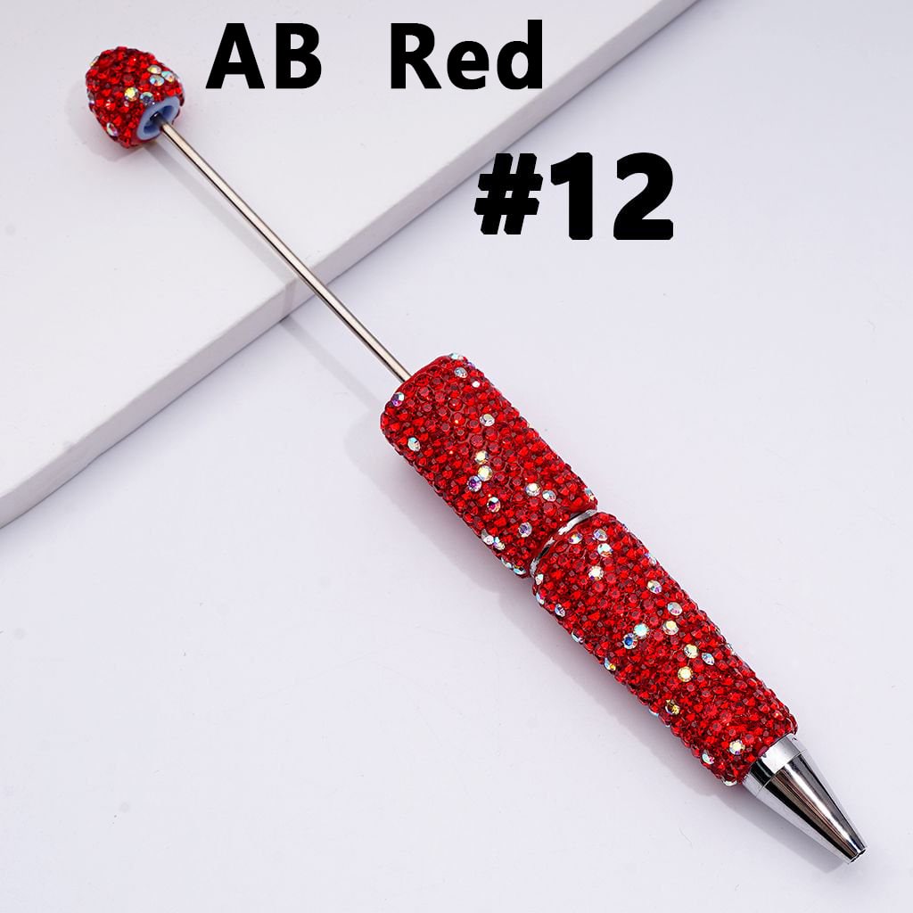 Beadable Clay Pens – Fully Wrapped in Multi-Color & AB Rhinestones for a Vibrant, Eye-Catching Design