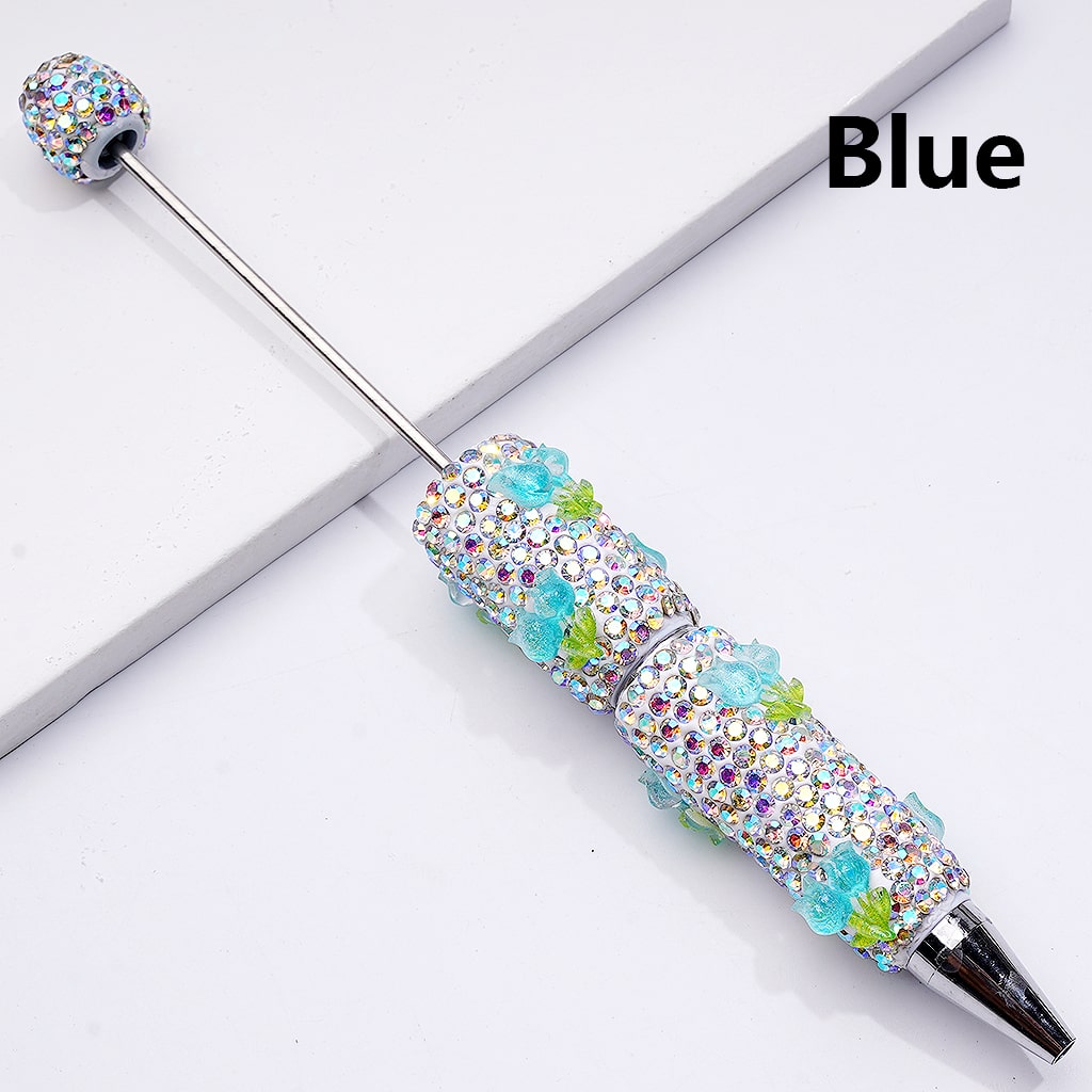 Cute Tulip Flower Clay Pen with Shiny AB Rhinestones