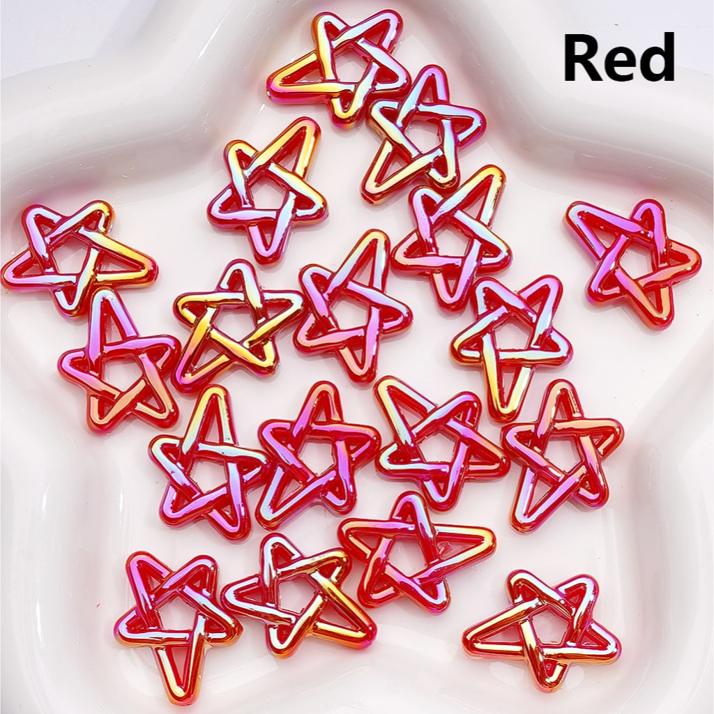UV Coated Acrylic Beads Shiny Five-Pointed Star Design Multi-Color 19×24MM (Single Color is available for 500pcs(Whole Bag))
