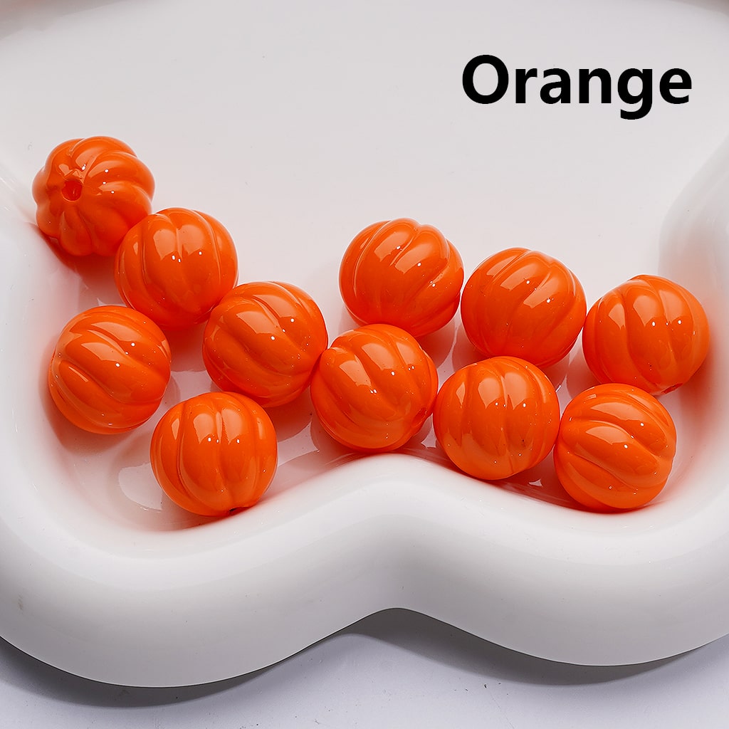 Pumpkin Halloween Acrylic Beads Stoving Varnish Solid Color 16MM (Single Color is available for 200pcs Whole bag)