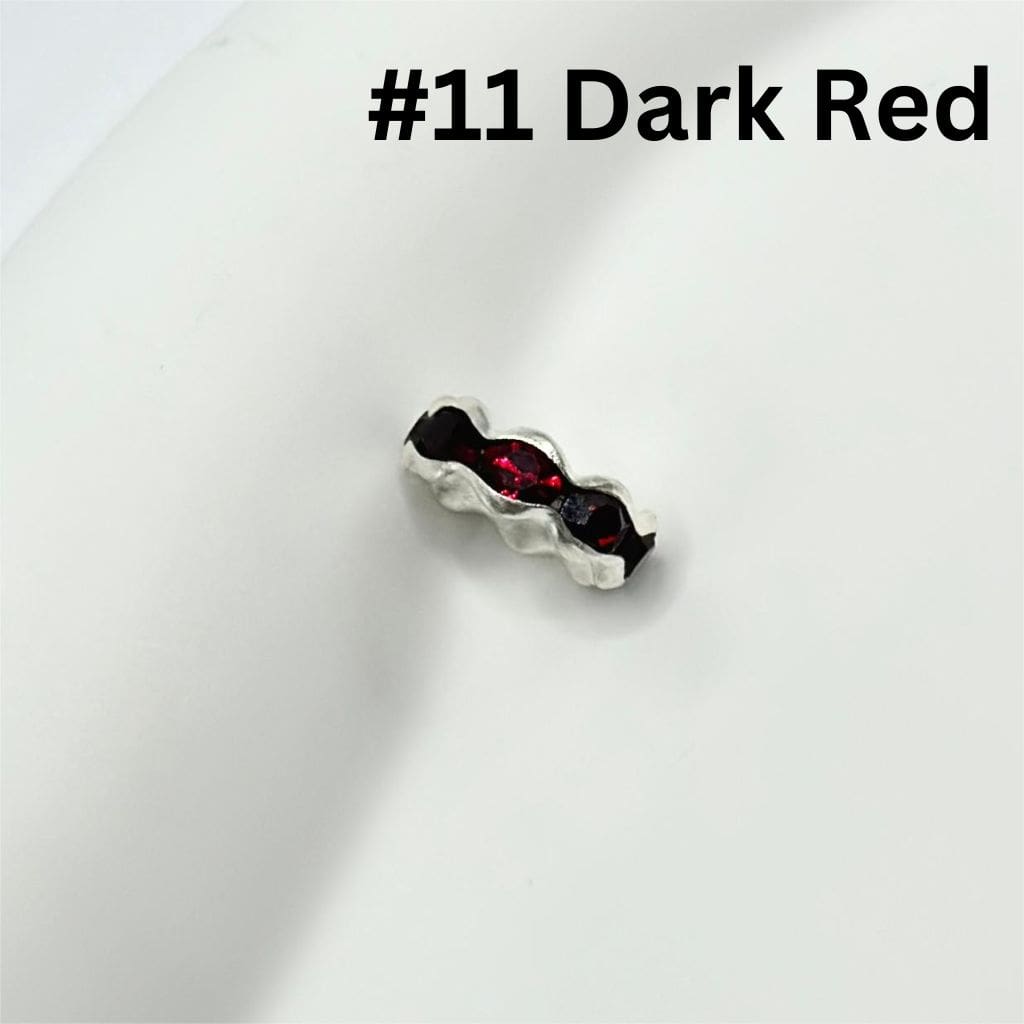 Wavy Shape Metal Spacers with Rhinestones in Solid Colors, 10mm