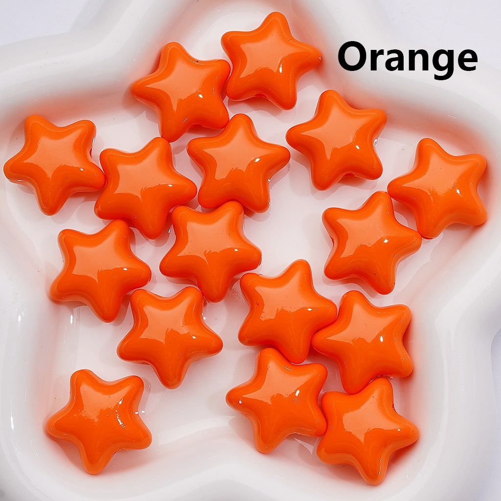 Solid Color Five-Pointed Star Acrylic Beads Stoving Varnish 23MM (Single Color is available for 200pcs Whole bag)