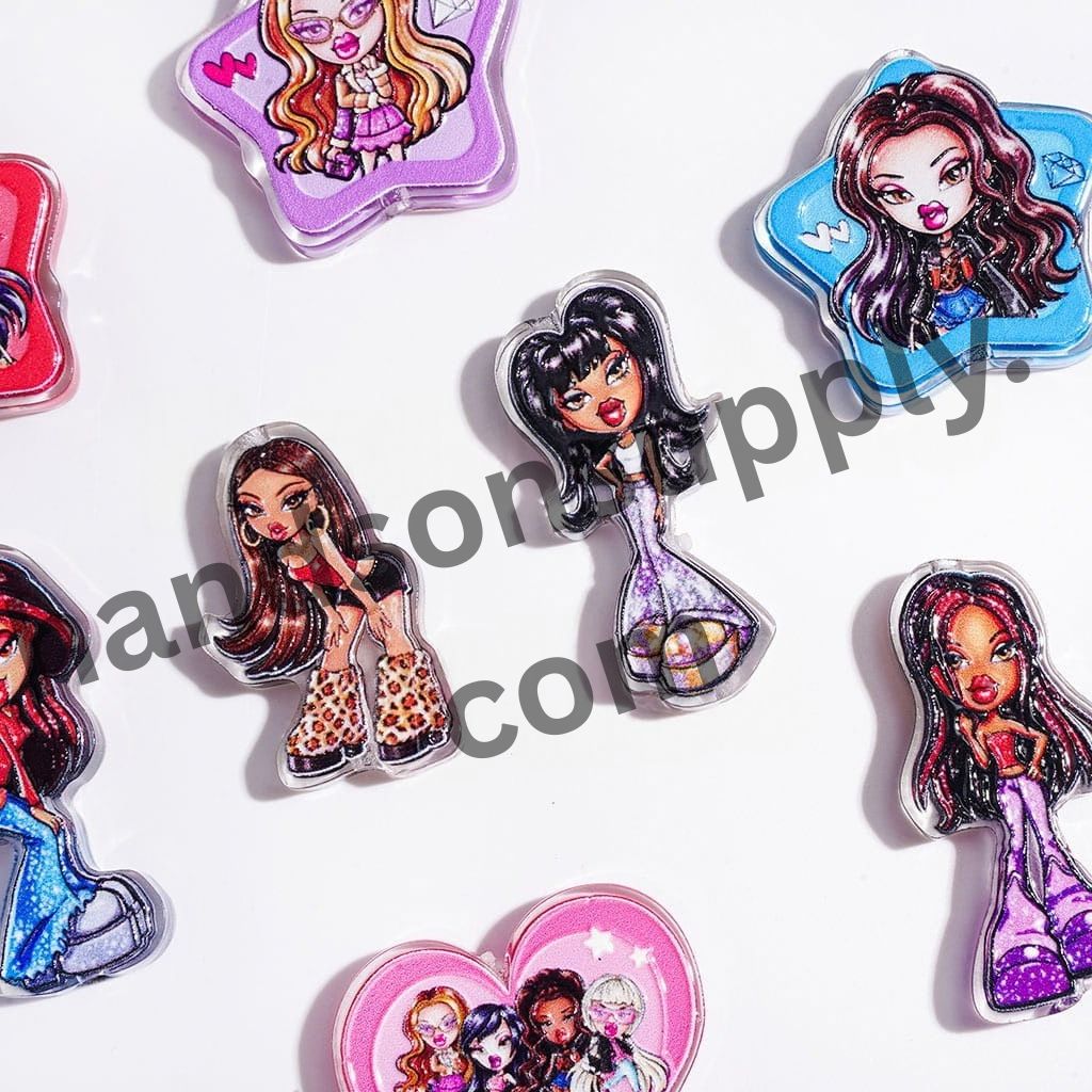 Dark Fantasy Gothic Doll Character Assorted Designs Semi-Clear Acrylic Beads, Random Mix